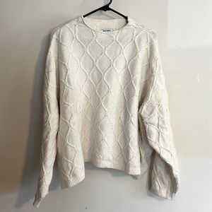 Old Navy Knit Cream Mock Neck Sweater